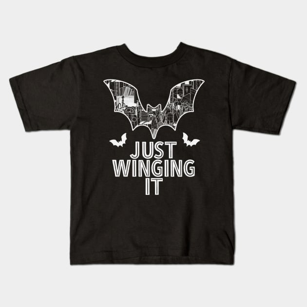 Just Winging It Bat Art Supply Kids T-Shirt by The Craft ACE